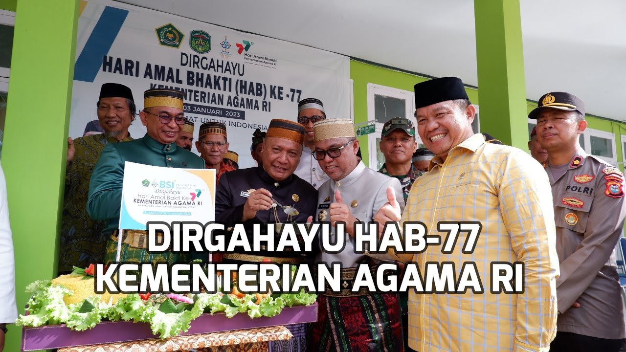 PENUH HIKMAT....FULL UPACARA HAB 77 DI KEMENAG LUTIM KENAKAN PAKAIAN ADAT NUSANTARA